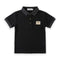 Boys Textured Patch Polo Shirt Black