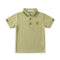 Boys Textured Rib Polo Shirt Sage Green