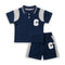 Boys Varsity Letter Polo Shirt & Shorts Suit Navy