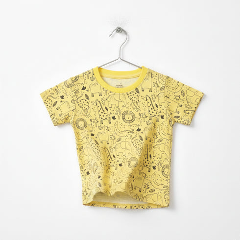 Boys Yellow Jungle Print T-Shirt