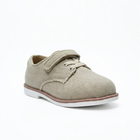 Brown Canvas Dress Boys Shoes