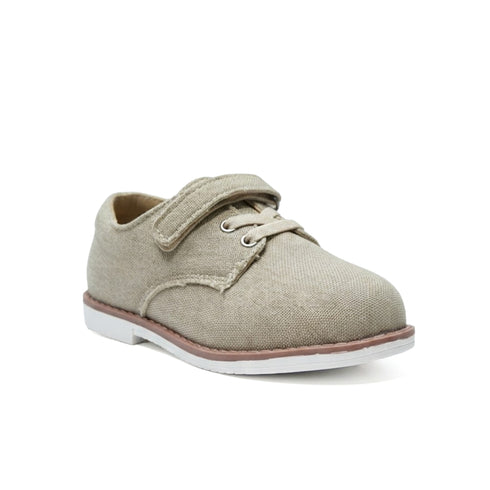 Brown Canvas Dress Boys Shoes
