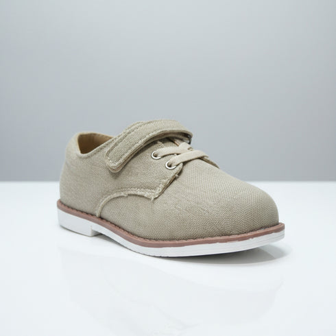 Brown Canvas Dress Boys Shoes