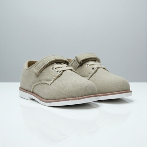 Brown Canvas Dress Boys Shoes