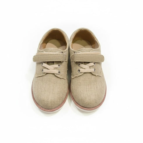 Brown Canvas Dress Boys Shoes