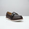 Brown Textured Buckle Loafers Boys Shoes