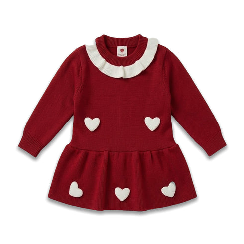 Baby Girls Dark Brown Woolen Frock for 6–24 Months