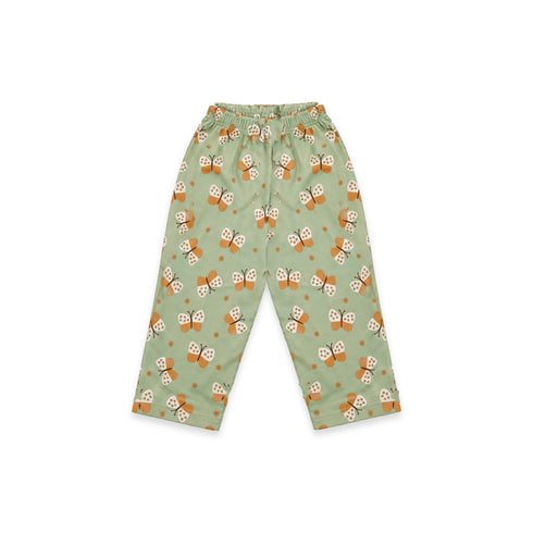 Basics Cotton Butterfly Baby Night Suits Green PJ Set 0–6 Years