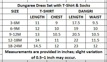 Baby Boys Dungaree Dress Set with T-Shirt & Socks Blue Dino Set