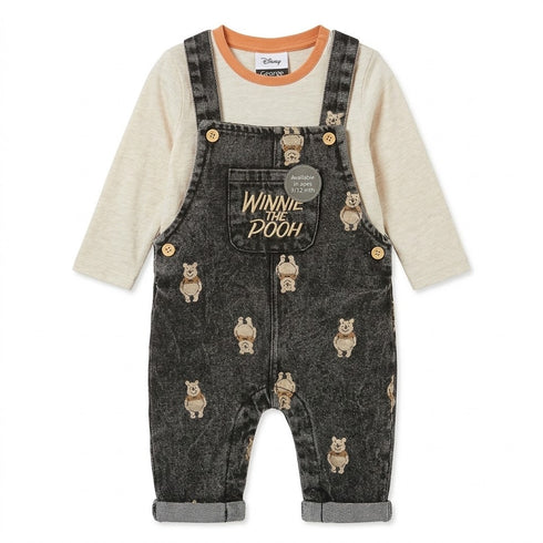 Denim Pooh Baby Boys Dangri Suit with T-Shirt