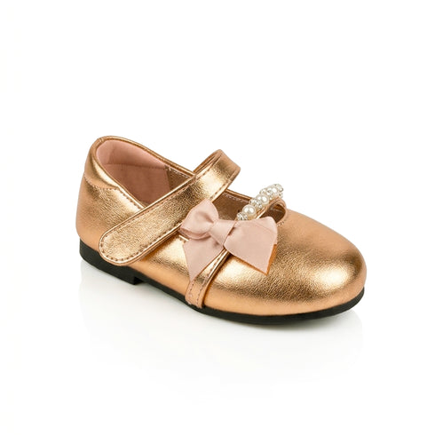 Champagne Gold Embellished Metallic Mary Jane Pump Shoes