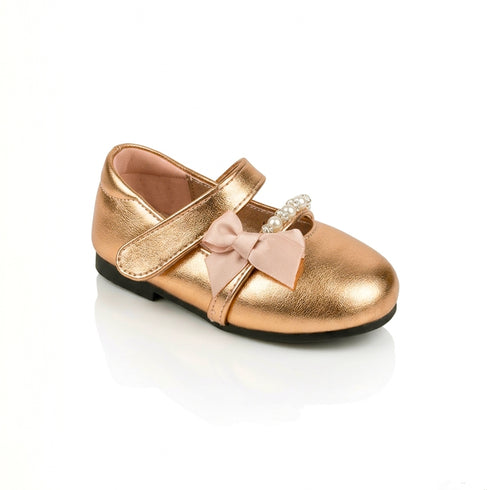 Champagne Gold Embellished Metallic Mary Jane Pump Shoes