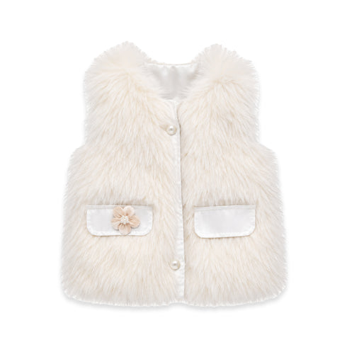 Cream Fur Baby Shirts Jacket with Parachute Lining 9M-4Y