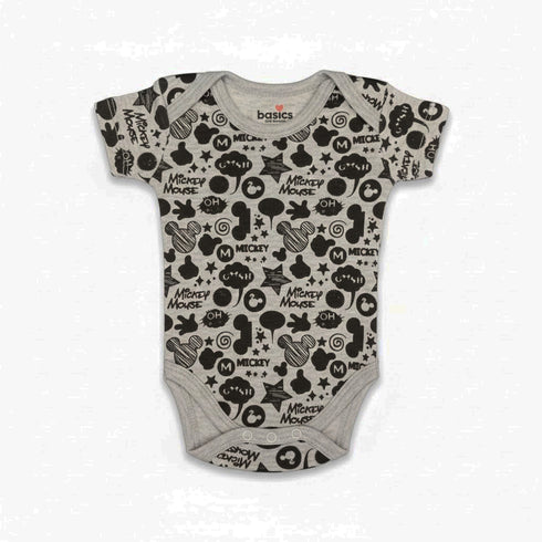 Dungaree Suit with Bodysuit Maroon & Grey Mickey