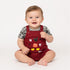 Dungaree Suit with Bodysuit Maroon & Grey Mickey