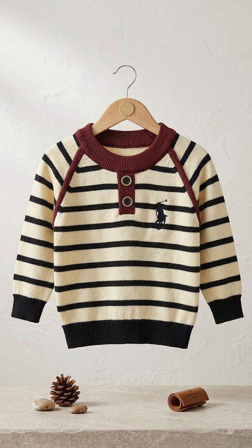 Baby Boys Striped Woolen Sweater