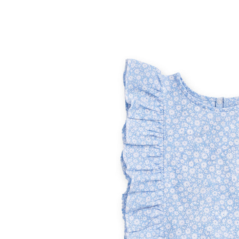 Eastern Wear Co Ord Set Top and Trouser Blue Floral