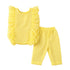 Eastern Wear Co Ord Set Top and Trouser Yellow Striped
