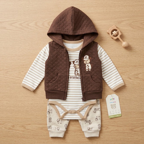 Snoop Baby Boys Suits in Brown & Beige 0–9M