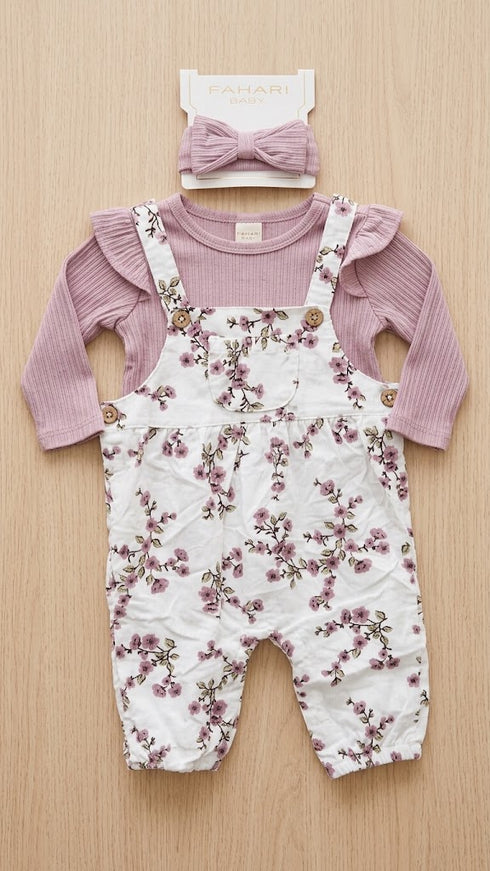 Floral Cotton Baby Girl Dungaree Suit 0–18 Months