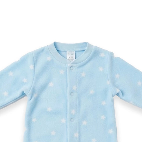 Blue Fleece Star Print Baby Romper 0-9M