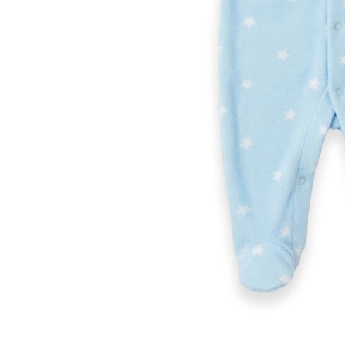 Blue Fleece Star Print Baby Romper 0-9M