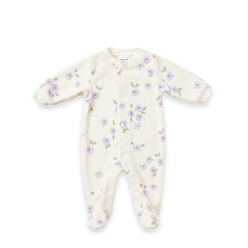 Floral Fleece Baby Girl Romper 0-9M