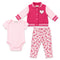 Floral Baby Girl Suits Jacket Bodysuit Trouser 0-9M
