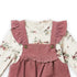 Floral Pocket Corduroy Girl Dresse Set Tshirt With Dangri Style Frock 1-4Y