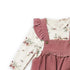 Floral Pocket Corduroy Girl Dresse Set Tshirt With Dangri Style Frock 1-4Y