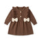 Woolen Brown Bowknot Baby Girl Frocks