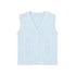 Front Open Woolen Sleeveless Vest Blue