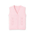 Front Open Woolen Sleeveless Vest Pink