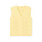 Front Open Woolen Sleeveless Vest Yellow