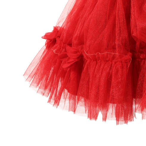 Red Floral Baby Girl Party Frocks 1-6Y