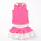 Girl Suit Sleeveless Top and Skirt Suit Set Pink