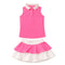 Girl Suit Sleeveless Top and Skirt Suit Set Pink