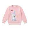 Woolen Pink Sequin Girl Sweater with Bunny Motif 3-7 Years