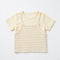 Girls Two Pcs Top Dangri Style Cream