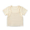 Girls Two Pcs Top Dangri Style Cream