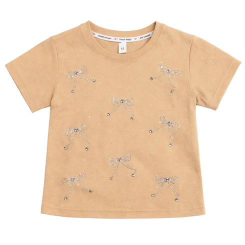 Girls Beige Stone Design T-Shirt
