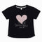Girls Black Stone Design T-Shirt