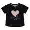Girls Black Stone Design T-Shirt