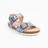 Girls Blue Two-Strap Slide Sandal Butterfly Floral Print