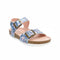 Girls Blue Two-Strap Slide Sandal Butterfly Floral Print