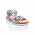 Girls Blue Two-Strap Slide Sandal Butterfly Floral Print