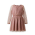Girls Casual & Party Wear Frock Pink Emb Net