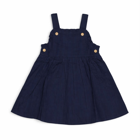 Girls Cotton Frock Navy Blue