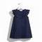 Girls Cotton Frock Navy Polka Dot