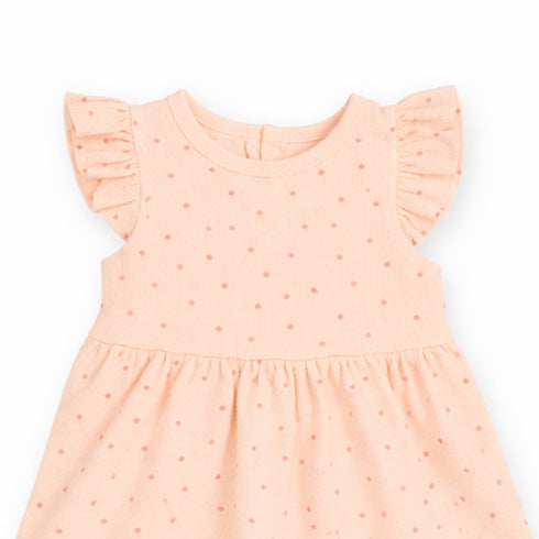Girls Cotton Frock Pink Hearts